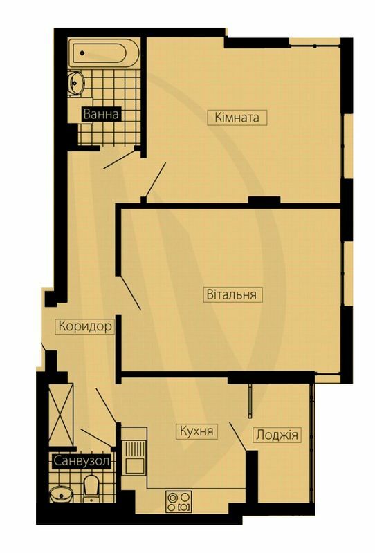 2-кімнатна 62.32 м² в ЖК Crystal River від 13 300 грн/м², Івано-Франківськ