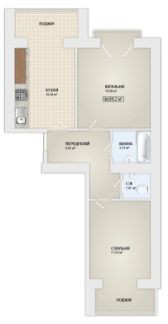 2-комнатная 65.2 м² в ЖК Городок Мануфактура от 13 900 грн/м², Ивано-Франковск