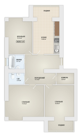 3-комнатная 90.1 м² в ЖК Городок Мануфактура от 13 900 грн/м², Ивано-Франковск