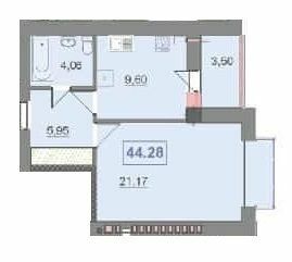 1-комнатная 44.28 м² в ЖК Квартал Патриот от 11 400 грн/м², Ивано-Франковск
