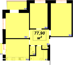 3-комнатная 77.9 м² в ЖК Левада Затишна от 11 650 грн/м², Ивано-Франковск