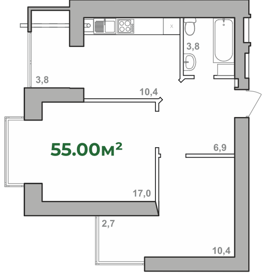 2-комнатная 55 м² в ЖК Городок Липки от 16 000 грн/м², Ивано-Франковск