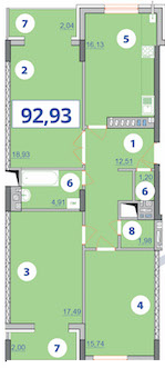 3-комнатная 92.93 м² в ЖК Квартал Галичанка от 20 150 грн/м², Ивано-Франковск