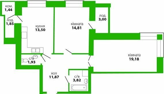 2-комнатная 69.47 м² в ЖК Квартал Виноградний от 12 950 грн/м², Ивано-Франковск