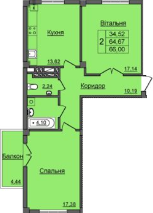 2-комнатная 66 м² в ЖК Хмельницкий от 11 200 грн/м², Ивано-Франковск
