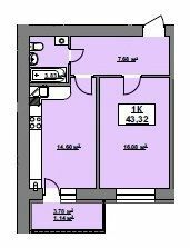 1-комнатная 43.32 м² в ЖК на ул. Горбачевского от 9 400 грн/м², Ивано-Франковск