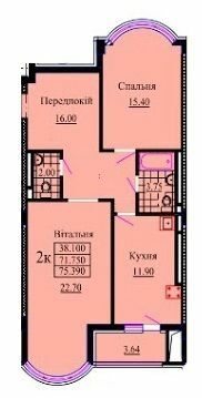 2-кімнатна 75.39 м² в ЖК Скеля від 13 400 грн/м², м. Яремче