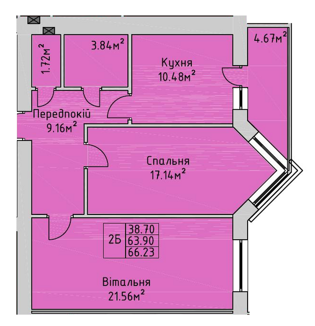 2-комнатная 66.23 м² в ЖК на Немецком озере от 9 200 грн/м², с. Загвоздье