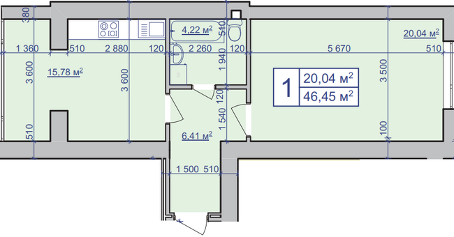 1-комнатная 46.45 м² в ЖК Парковий маєток от 9 800 грн/м², Ивано-Франковск