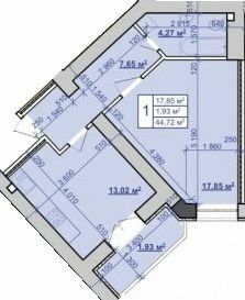 1-комнатная 44.72 м² в ЖК на ул. Пасечная, 52 от 11 250 грн/м², Ивано-Франковск