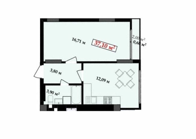 1-комнатная 37.1 м² в ЖК Империя от 15 000 грн/м², Ивано-Франковск