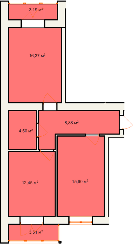 2-комнатная 64.5 м² в ЖК Солнечный от 12 600 грн/м², г. Калуш