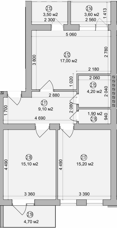 2-комнатная 69.3 м² в ЖК Перфект Хаус от 9 900 грн/м², г. Калуш