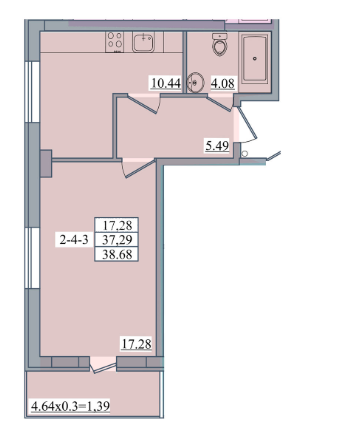 1-кімнатна 38.68 м² в ЖК Platinum Residence від 32 950 грн/м², Одеса