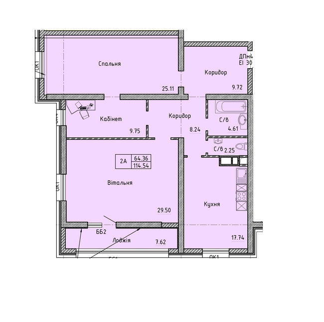 2-кімнатна 114.54 м² в Комплекс апартаментов Олімпійський від 33 700 грн/м², Одеса