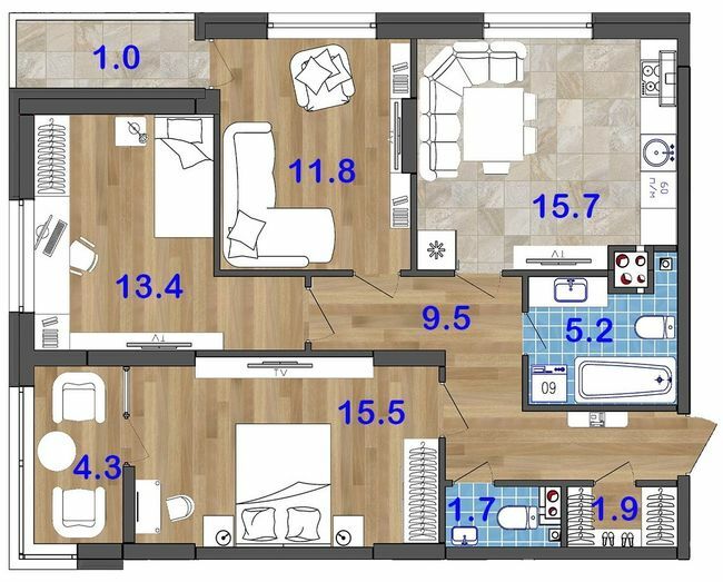 3-комнатная 80 м² в ЖК SunCity от 18 750 грн/м², Одесса