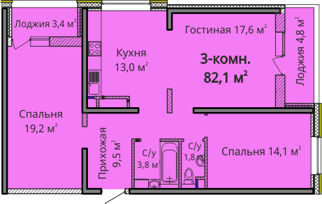 3-кімнатна 82.1 м² в ЖК Альтаїр 3 від 24 650 грн/м², Одеса