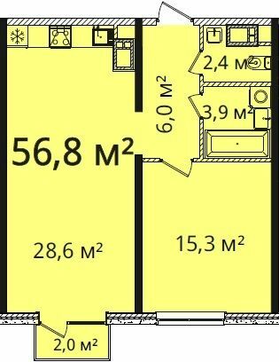 1-комнатная 56.8 м² в Апарт-комплекс Морская резиденция от 24 100 грн/м², Одесса