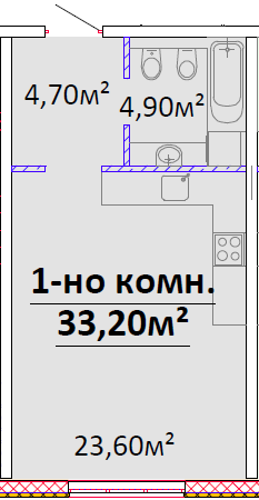 1-кімнатна 33.2 м² в ЖК Оскар від 30 650 грн/м², Одеса