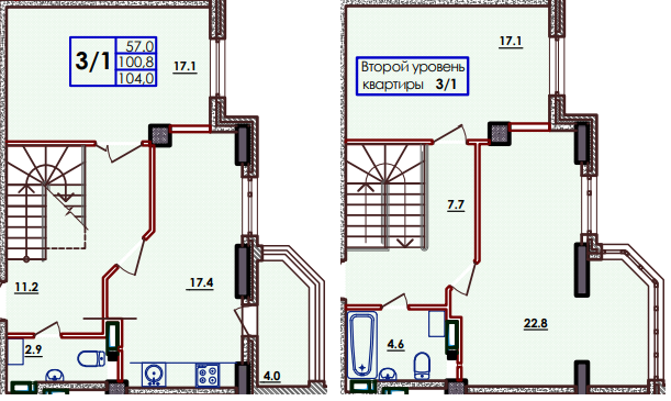 Двухуровневая 104 м² в ЖК Волна от 18 700 грн/м², Одесса