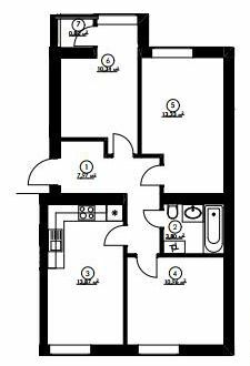 3-комнатная 61.07 м² в ЖК Гостомельские Липки-4 от застройщика, пгт Гостомель