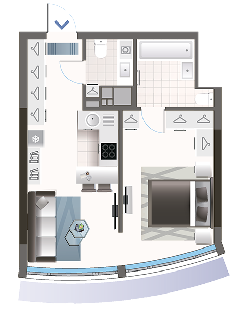 1-комнатная 42.19 м² в ЖК Oasis от 24 200 грн/м², Киев