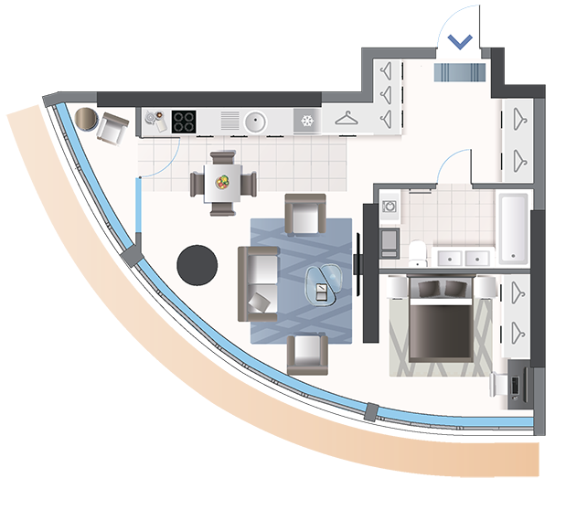 1-комнатная 54.78 м² в ЖК Oasis от 24 200 грн/м², Киев