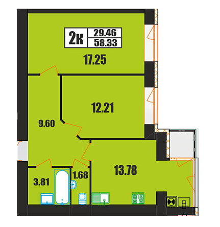 2-комнатная 58.33 м² в ЖК на ул. Панаса Мирного, 20/2 от 15 700 грн/м², Хмельницкий