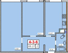 2-комнатная 66.27 м² в ЖК Сорок девятая жемчужина от 18 200 грн/м², Одесса