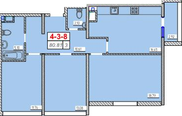 3-комнатная 80.81 м² в ЖК Сорок девятая жемчужина от 17 900 грн/м², Одесса