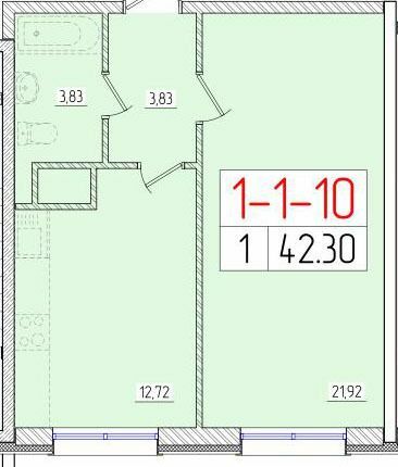 1-кімнатна 42.3 м² в ЖК П'ятдесят шоста перлина від 17 350 грн/м², Одеса