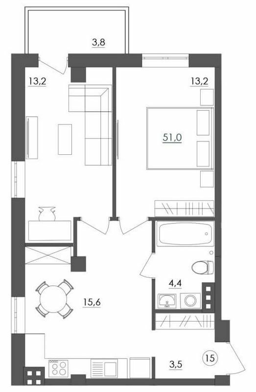 2-комнатная 51 м² в ЖК Дом на Мещанской от 29 350 грн/м², Одесса