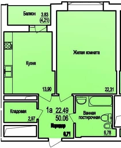 1-комнатная 50.06 м² в ЖСК Поющий фонтан от 24 000 грн/м², Одесса