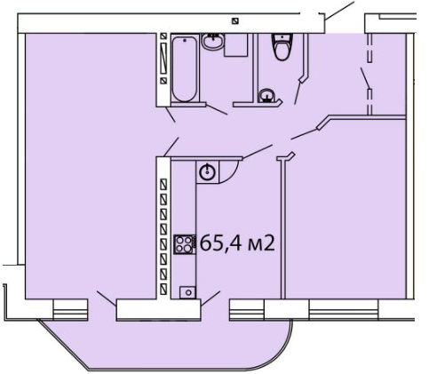 2-комнатная 65.4 м² в ЖК Теплый дом от 13 200 грн/м², с. Крыжановка