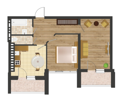 2-комнатная 64.2 м² в ЖК Золотая Эра от 15 550 грн/м², с. Крыжановка