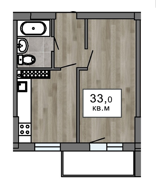 1-кімнатна 33 м² в ЖК Клубний 7 від 25 550 грн/м², Одеса