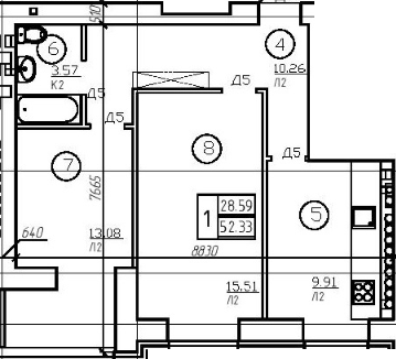 2-кімнатна 52.33 м² в ЖК Затишний від 18 150 грн/м², Одеса