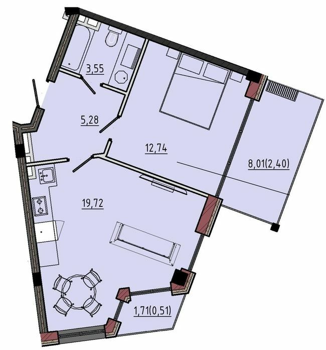 1-кімнатна 44.2 м² в ЖК Простір на 12-й Фонтана від забудовника, Одеса
