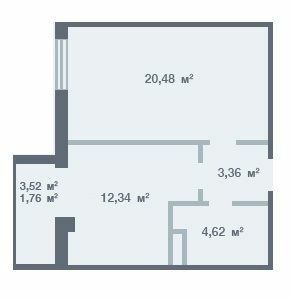 1-кімнатна 42.56 м² в ЖК Новосел від 13 950 грн/м², с. Молодіжне