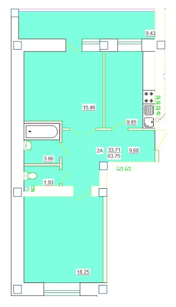 2-кімнатна 63.75 м² в ЖК Одеський двір від 15 600 грн/м², Одеса