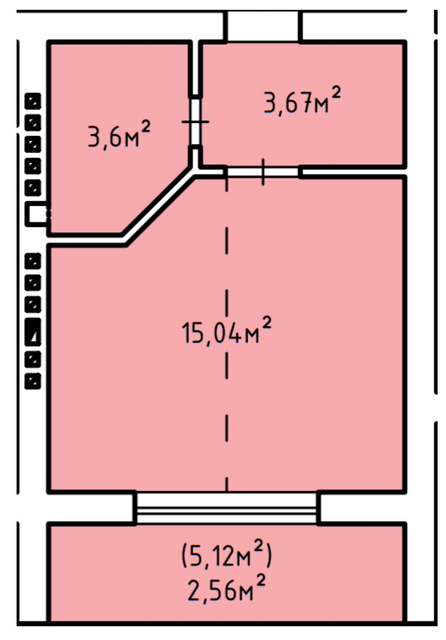 1-кімнатна 24.89 м² в ЖК Дружний Двір від 12 700 грн/м², с. Солонка