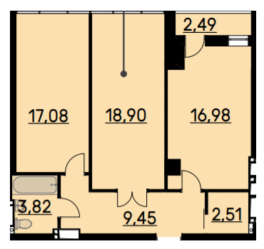 2-комнатная 69.49 м² в ЖК Bauhaus от 36 200 грн/м², Харьков