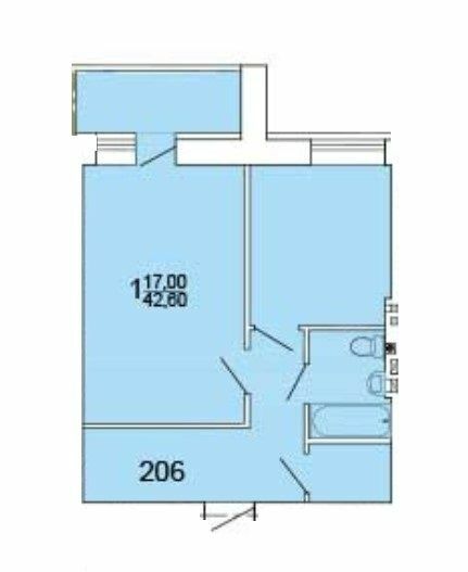 1-кімнатна 42.6 м² в ЖК Морський від 14 250 грн/м², м. Южне