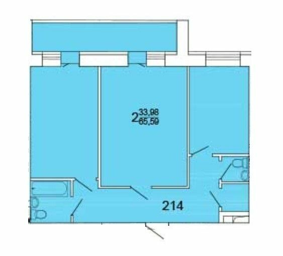 2-комнатная 65.59 м² в ЖК Морской от 13 150 грн/м², г. Южное