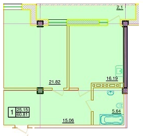 1-комнатная 60.81 м² в КД Пушкинский от 45 400 грн/м², Одесса