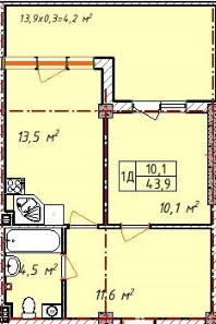 1-комнатная 43.9 м² в ЖК Comfort Hall от 23 885 грн/м², Одесса