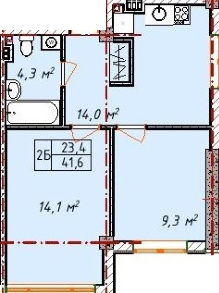 2-кімнатна 41.6 м² в ЖК Comfort Hall від 23 885 грн/м², Одеса