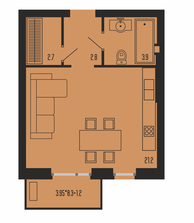 1-кімнатна 31.8 м² в ЖК Бісквітний від 26 250 грн/м², Одеса