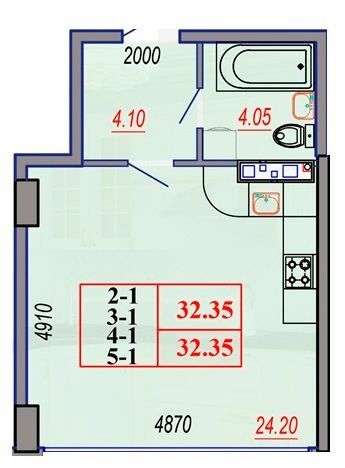 1-кімнатна 32.35 м² в ЖК Segment від 29 650 грн/м², Одеса