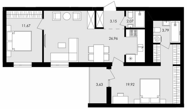 2-кімнатна 71.19 м² в ЖК Avalon Holiday від забудовника, с. Сокільники